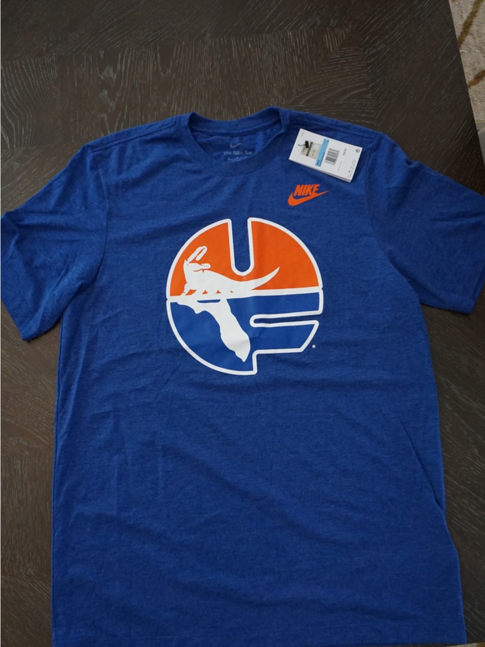 Nike Royal Blue T-Shirt with Orange & White Graphic
